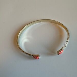 Gold-Tone Open Cuff Kendra Scott Bracelet with Coral Accents
